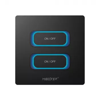 MIBOXER ESW2B 2-Gang Smart Switch LED nuotolinio valdymo pultas su WiFi ir 2,4GHz judesio jutikliu bei reguliatoriumi