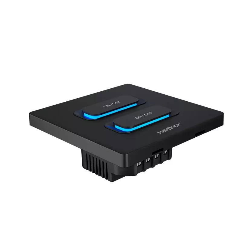 MIBOXER ESW2B 2-Gang Smart Switch LED nuotolinio valdymo pultas su WiFi ir 2,4GHz judesio jutikliu bei reguliatoriumi