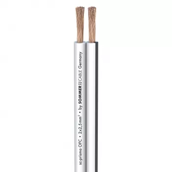 Sommer Cable SC-Prisma garsiakalbių kabelis, 2 x 2,50 mm², PVC 9,1 x 4,3 mm, baltos spalvos (401-0250-WS)