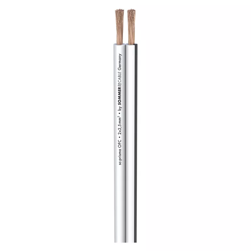 Sommer Cable SC-Prisma garsiakalbių kabelis, 2 x 2,50 mm², PVC 9,1 x 4,3 mm, baltos spalvos (401-0250-WS)