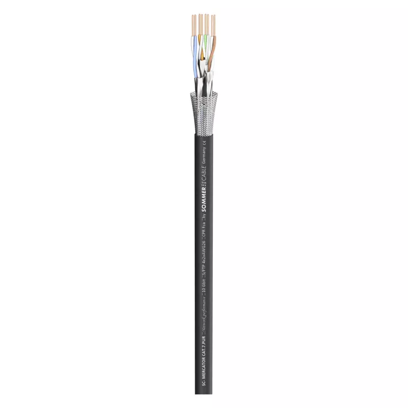 Sommer Cable SC-Mercator CAT.7 PUR tinklo kabelis, PUR, Ø 6.4 mm, juodas, parduodama metrais (581-0071)