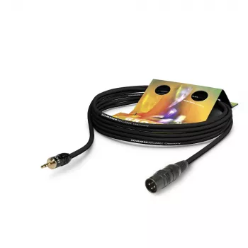 Sommer Cable Club Series MKII komutacinis (patch / insert) kabelis, 2 x 0,34 mm², XLR 3 kontaktų kištukas – 3,5 mm stereo kištukas, HICON, juodos spalvos, 0,5 m (CSDQ-0050-SW)