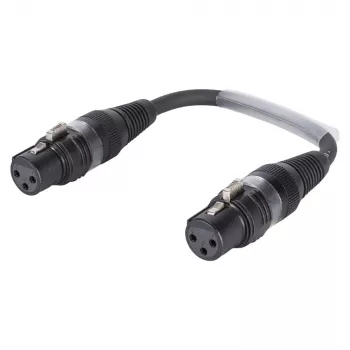 Sommer Cable adapterio kabelis, XLR 3 kontaktų lizdas – XLR 3 kontaktų lizdas, HICON, juodos spalvos, 0,15 m (SGHZU0015-SW)