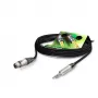 Sommer Cable Stage 22 Highflex mikrofono kabelis, 2 x 0,22 mm², XLR 3 kontaktų lizdas – 6,3 mm stereo kištukas, NEUTRIK, juodos spalvos, 2,5 m (SGN5-0250-SW)