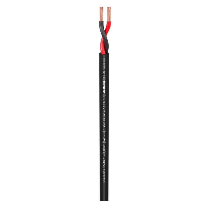 Sommer Cable 440-0051 Meridian Mobile SP240 2 x 4,0 mm² garsiakalbių kabelis – juodas – parduodamas metrais