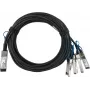 BlueLAN DEM-CB100Q28-4S28-3-BL 100GBASE-CR4 QSFP28 į 4x25GBASE-CR SFP28 tiesioginio prijungimo atšakos kabelis, 3 m