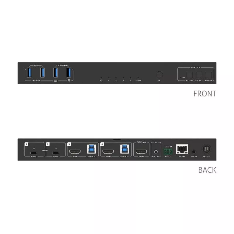 PureLink PT-SW-UH41-48G 4x1 USB-C HDMI 48G KVM jungiklis