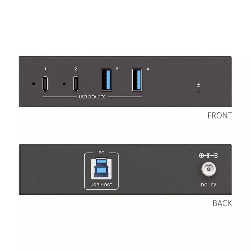 PureLink PT-Hub-010 USB 3.2 Gen 1 4 prievadų pramoninis USB centras 2x USB-A 2x USB-C
