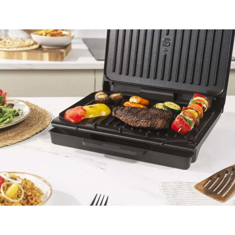 Salter EK6236VDE ActiGrill Everyday elektrinis grilis, 1000 W, nelimpanti danga, juodas/sidabrinis