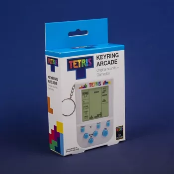 FIZZ CREATIONS Mini Retro Console Keychain su 23 žaidimais – „Tetris“ nešiojama arkadė