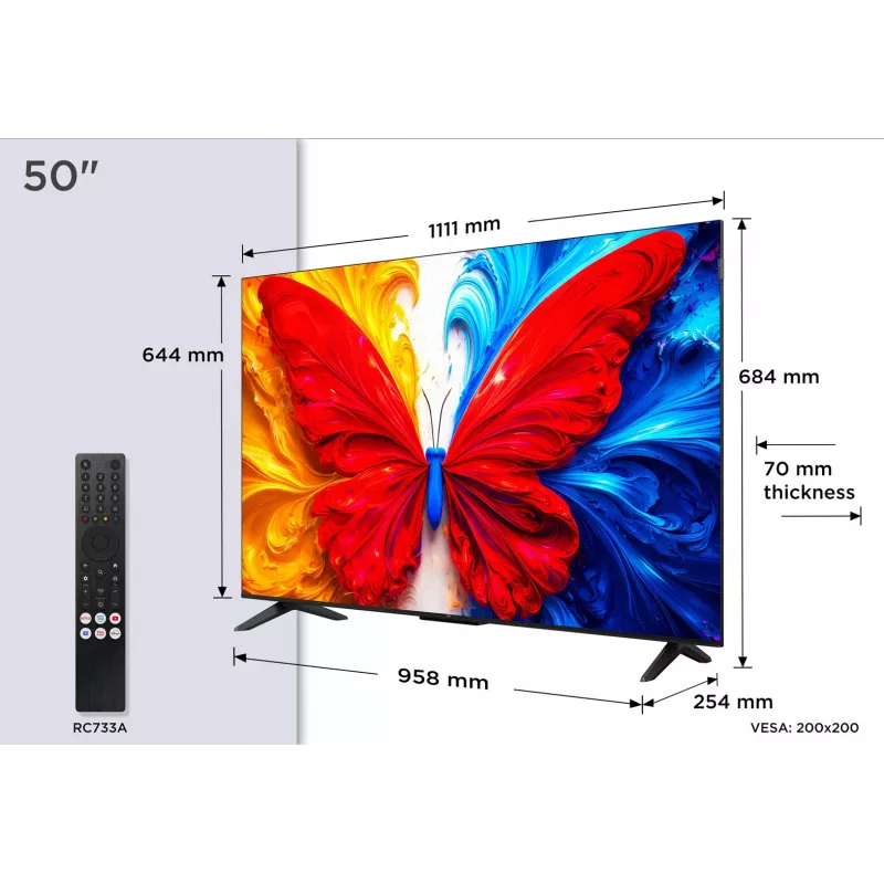 TCL 50S5L 50 colių QLED 4K Google TV išmanusis televizorius