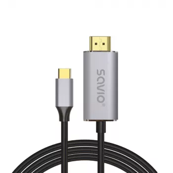 SAVIO USB-C į HDMI 2.0b laidas 1 m sidabrinis CL-170
