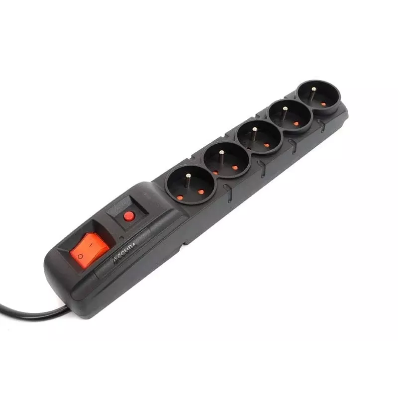 Accura Premium Crown Surge Protector 5 Outlets 5,0m Black
