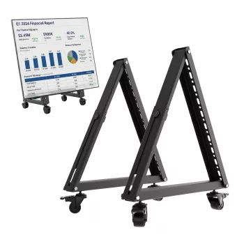 Maclean MC-183 Mobilus TV stovas/vežimėlis, 37-80 inch, VESA 800x400, 75 kg, fiksuojami ratukai, juodas