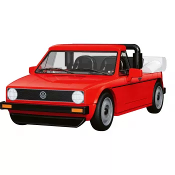 COBI Volkswagen Golf Cabriolet (1979-1993) Raudonas 1:35 Mastelio Liejimo Modelis Automobilis