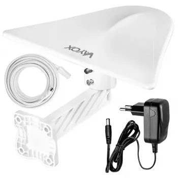 VAYOX DigiActiv DVB-T/T2 išorinė antena su 4G LTE filtru VHF UHF VA0022 balta