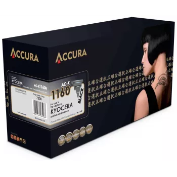 ACCURA AC-K1160B Keičiamas Tonerio Kasetė, skirta Kyocera TK-1160 (Juoda, Standartinė išeiga, 7 200 puslapių)