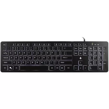 Accura Artesia ACC-K1408 apšviesta laidinė membraninė klaviatūra, pilno dydžio QWERTY, daugiaspalvis LED, juoda