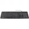 Accura Artesia ACC-K1408 apšviesta laidinė membraninė klaviatūra, pilno dydžio QWERTY, daugiaspalvis LED, juoda