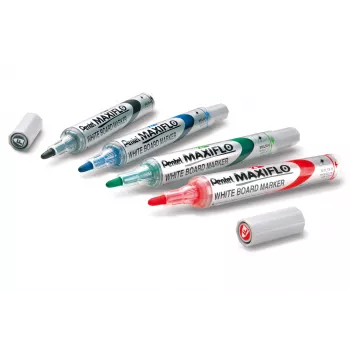 Pentel Maxiflo Flex-Feel Whiteboard Marker rinkinys, mišrios spalvos, 2,0–5,0 mm, 4 vnt.