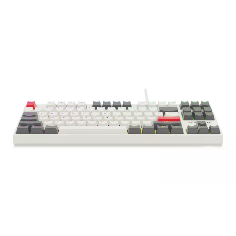 KRUX ATAX PRO RGB Creator Retro Gateron Yellow Pro mechaninė klaviatūra (TKL, 87 klavišų, keičiami jungikliai, USB-C, PBT dvigubo liejimo klavišai, per klavišą RGB)