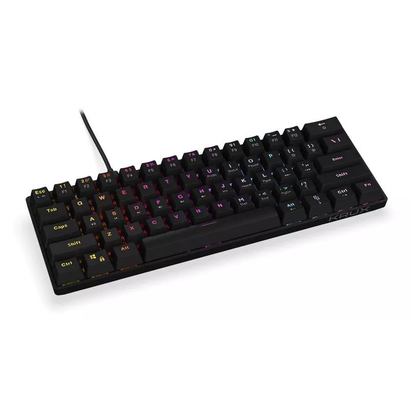 Krux Qara 60% mechaninė žaidimų klaviatūra, Outemu Red, juoda, KRX0137