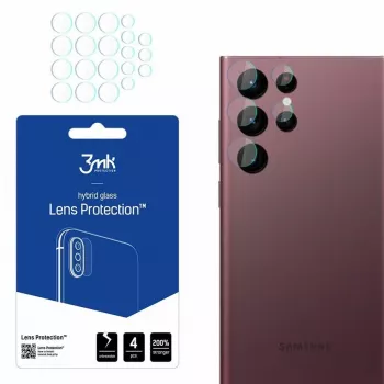 3MK Lens Protect fotoaparato objektyvo apsauginis stikliukas, skirtas Samsung Galaxy S22 Ultra – 5 vnt. pakuotė