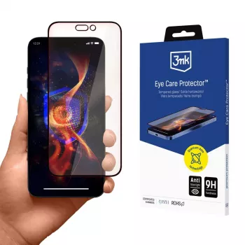 3MK EyeCare Protector Screen Protector, skirta Apple iPhone 16 Pro 6,3 inch grūdintas stiklas su mėlynos šviesos filtru 9H