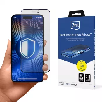 3MK HardGlass Matt Max Privacy Screen Protector for Apple iPhone 16 Pro
