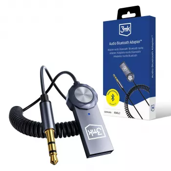 3mk Audio Bluetooth Adapter - Bluetooth 5.0 imtuvas su 3,5mm AUX, USB-C, 10h baterija, juoda