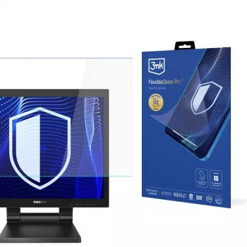 3MK PROTECTION FlexibleGlass Pro ekrano apsauga, skirta Philips 172B9TL monitoriui (17 colių, 5:4, hibridinis stiklas, 7H kietumas, 0,3 mm, skaidri)
