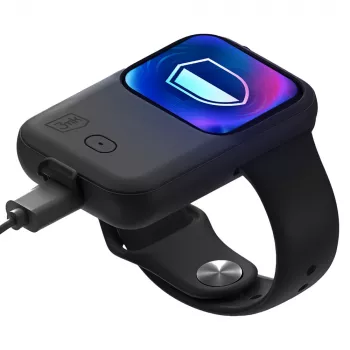 3mk Endurance Powerbank Case, skirta Apple Watch 44 mm / 45 mm, 2,5W, 1200 mAh, USB-C, juoda