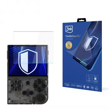 3MK PROTECTION FlexibleGlass Pro apsauginis stiklas, skirtas Anbernic RG35XX (3,5 colio) – 0,3 mm hibridinis stiklas, 7H kietumas, oleofobinė danga, be burbuliukų