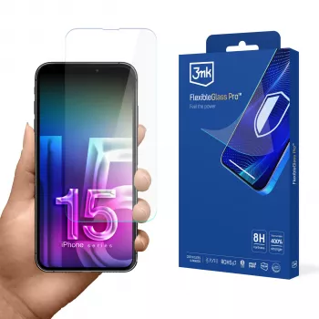 3MK FlexibleGlass Pro apsauginis stiklas, skirtas Apple iPhone 15