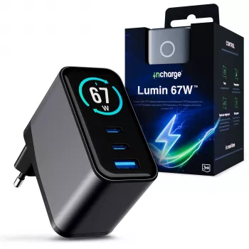 3mk InCharge Lumin 67W QC4+ Display Black/Grey