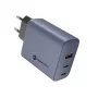 FORCELL F-ENERGY GaN VT-42B sieninis įkroviklis 2x USB-C + USB-A PD QC4.0 4A 65W Pilka