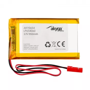 Akyga AKY0654 LP654060 Li-Po įkraunama baterija 3,7V 1950mAh su PCM JST 2,54 2 kontaktų 150mm