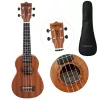 MOZOS GECKO Soprano Ukulele rinkinys - natūrali mediena, 12 griovelių, nailoninės stygos, komplekte krepšys, derintuvas, plektrai, diržas, atsarginės stygos, valymo šluostė