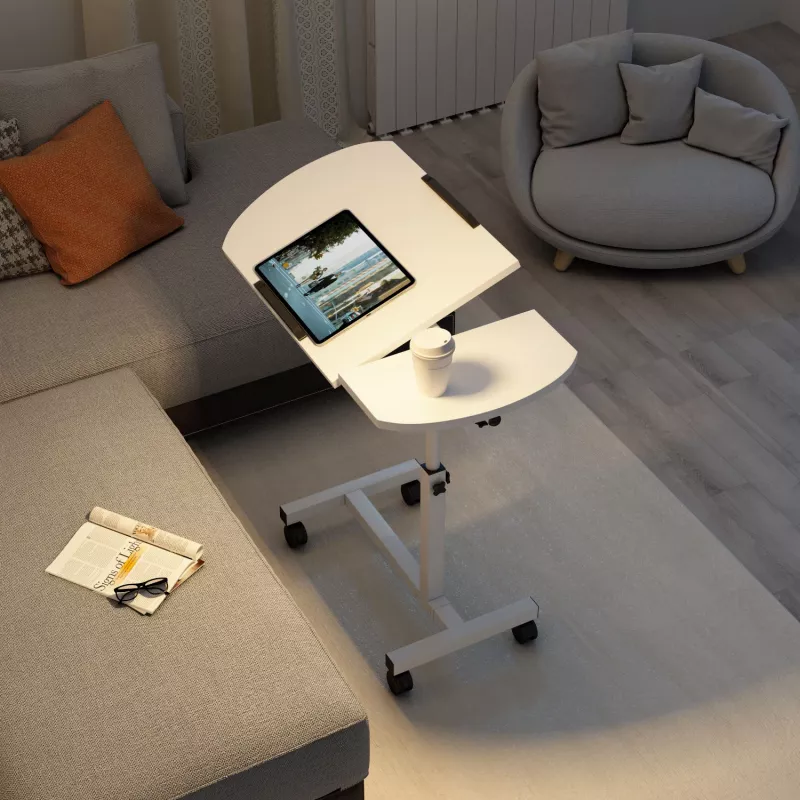 MOZOS WDL-WH White Mobile Laptop Desk Cart
