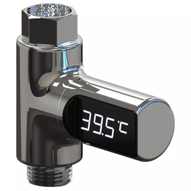 MOZOS LED Digital Shower Thermometer Water Powered