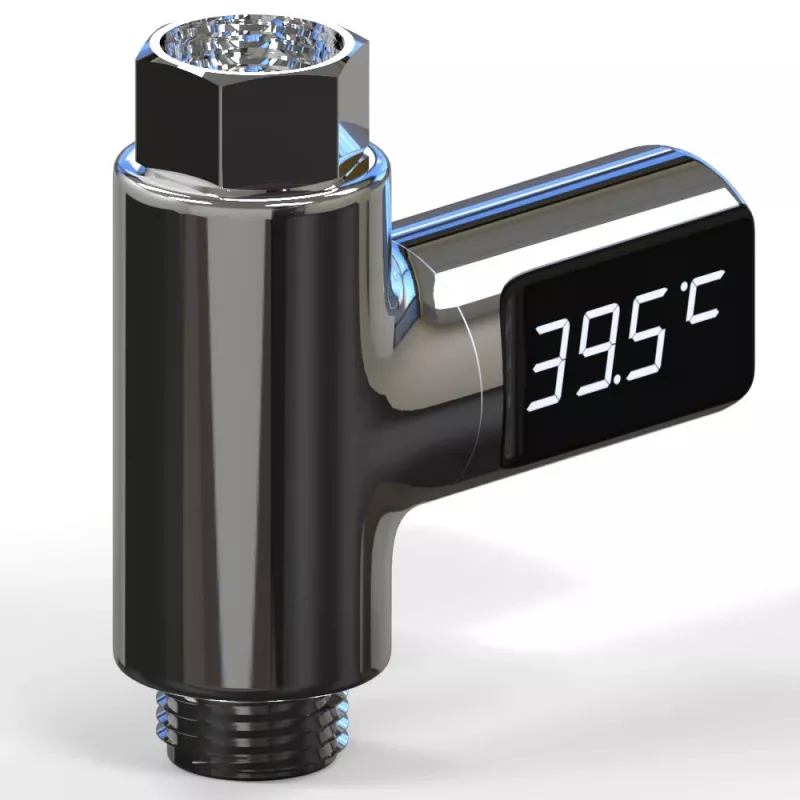 MOZOS LED Digital Shower Thermometer Water Powered