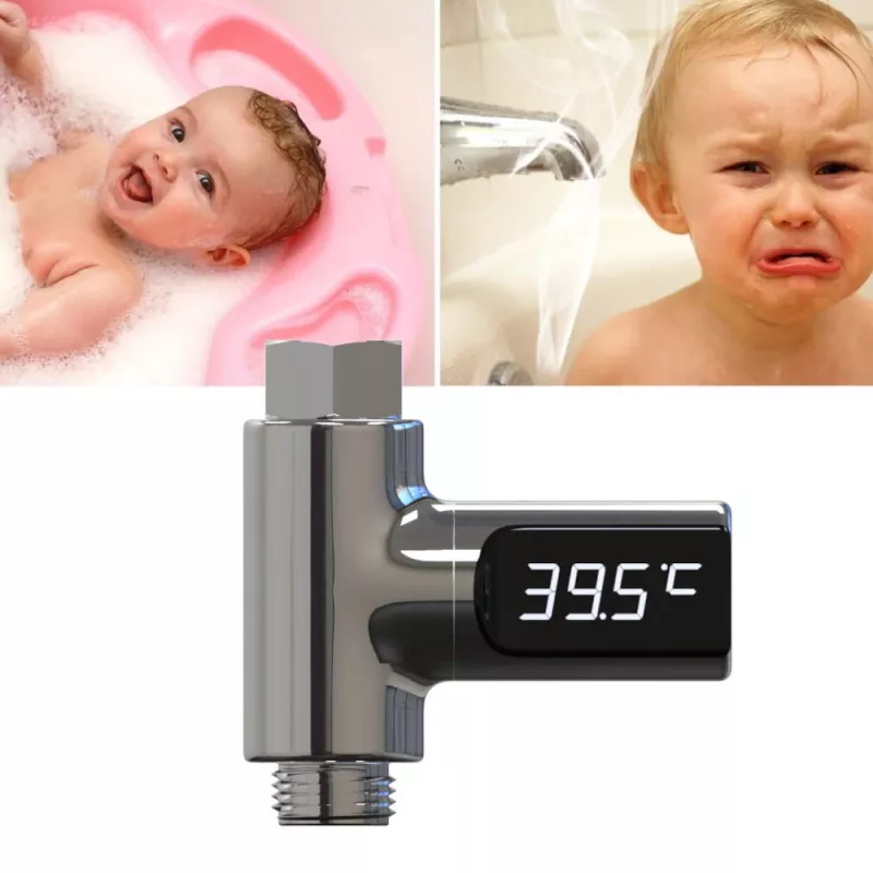 MOZOS LED Digital Shower Thermometer Water Powered