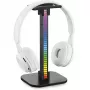 MOZOS D11 RGB LED ausinių stovas su USB šakotuvu ir garso išvestimi