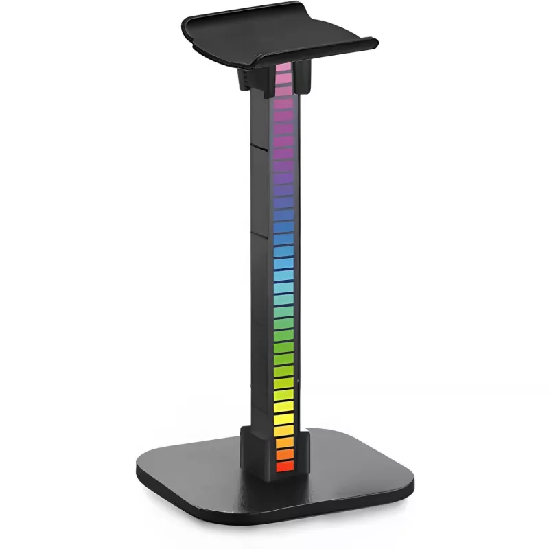 MOZOS D11 RGB LED ausinių stovas su USB šakotuvu ir garso išvestimi