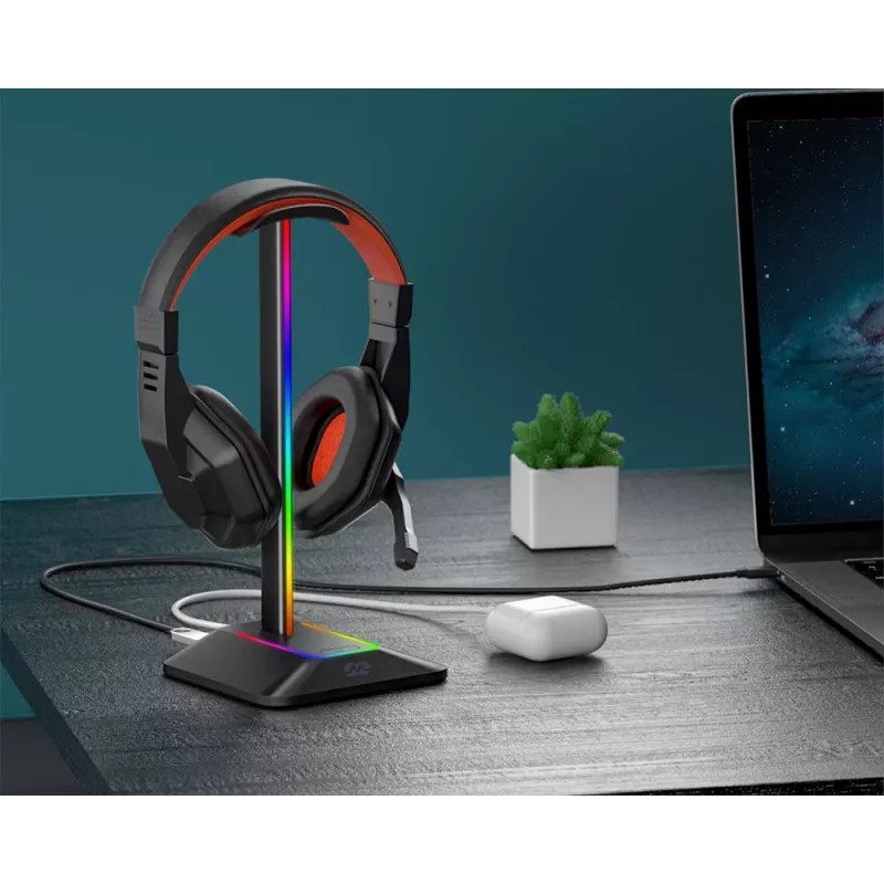 MOZOS D12 RGB LED ausinių stovas ant ausinių