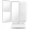MOZOS ML10X LED Makeup Mirror su 10x padidinimu, 3 spalvų režimais, nuolatiniu reguliavimu, 360° sukimu, įkraunamas per USB-C, baltas