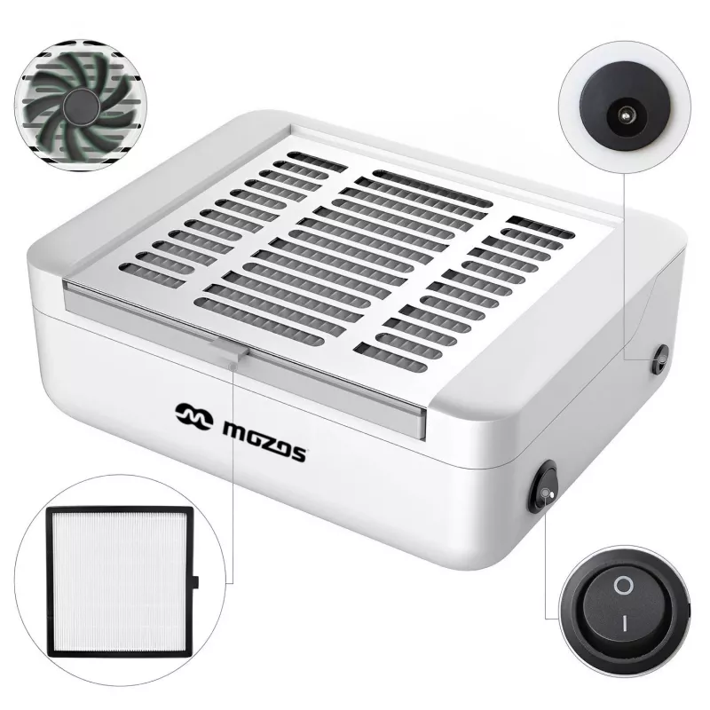 MOZOS LG608 dulkių surinkėjas nagams 40 W, baltas