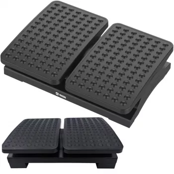 MOZOS FS8 Ergonomic Office Footrest – reguliuojamo aukščio ir pasvirimo, neslystantis masažinis paviršius, juoda