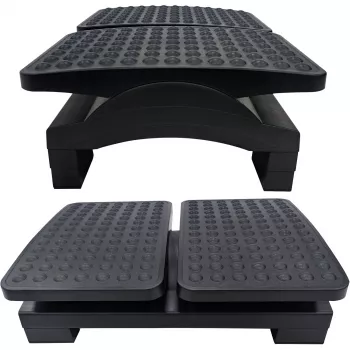 MOZOS FS8 Ergonomic Office Footrest – reguliuojamo aukščio ir pasvirimo, neslystantis masažinis paviršius, juoda