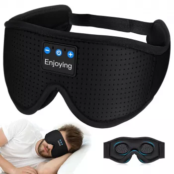 MOZOS LC001-V2 Bluetooth miego kaukė su stereo garsiakalbiais, juoda